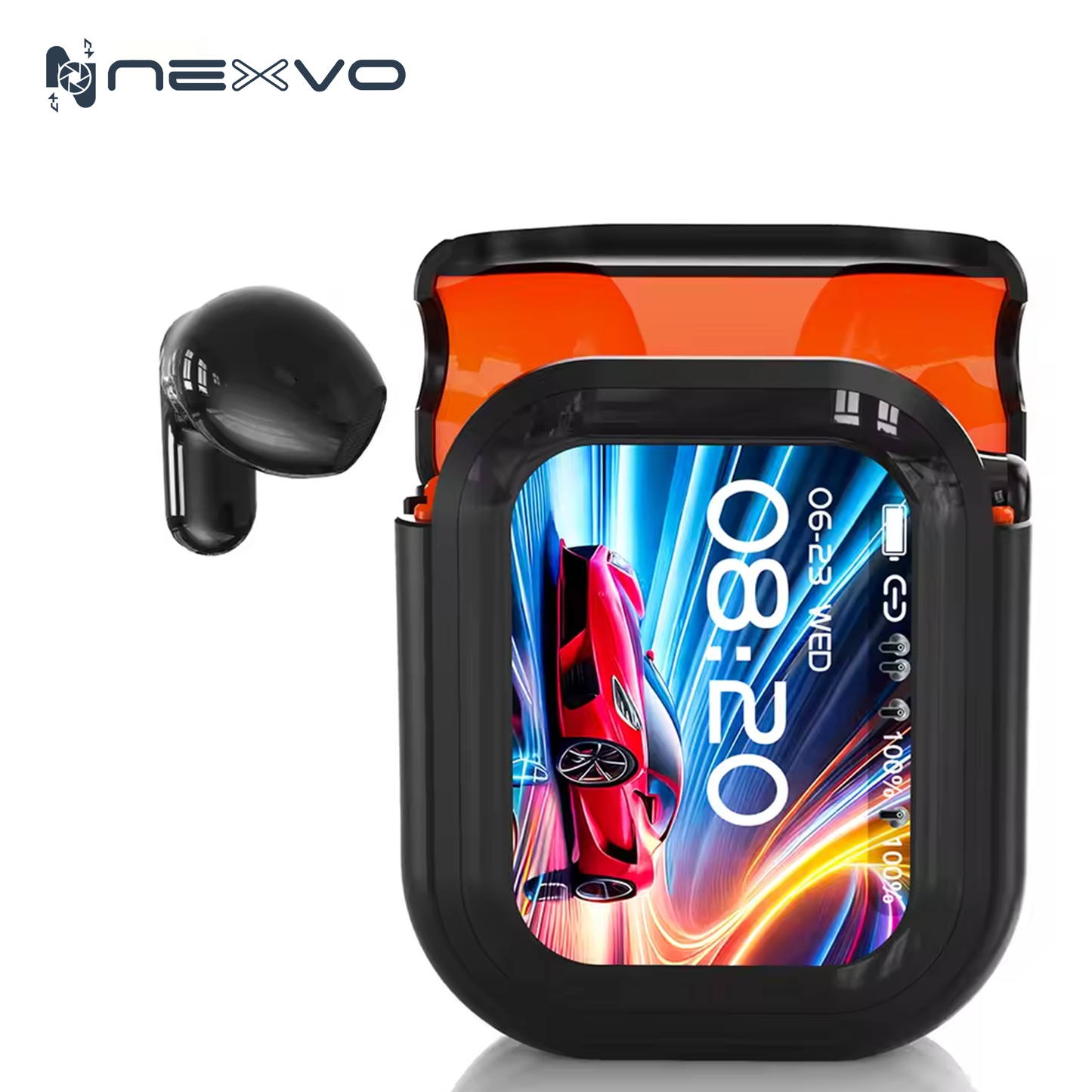 NexvoHub™ AI Translator Earbuds with Smart Display