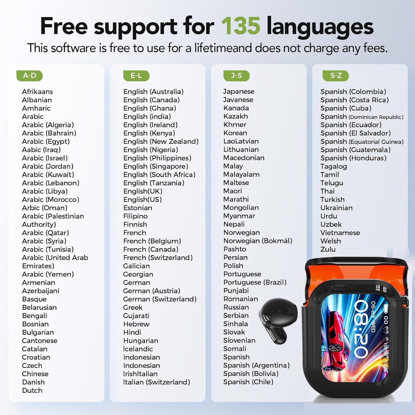 NexvoHub™ AI Translator Earbuds with Smart Display